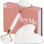 BAIMEI IcyMe Jade Roller & Gua Sha Set Face Roller and Gua Sha Facial Tools for Skin Care Routine and Puffiness, Self Care Gift for Men Women - White - Image 2