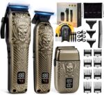 BESTBOMG® Hair Clippers for Men, Professional Hair Clippers, Beard Trimmer& Rechargeable Shaver Set, Metal T-Blade, LED Display, Barber Hair Cutting Kit for Men Grooming & Gifts, BS-807E (Bronze) - Image 2