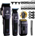 BESTBOMG® Hair Clippers for Men, Professional Hair Clippers, Beard Trimmer& Rechargeable Shaver Set, Metal T-Blade, LED Display, Barber Hair Cutting Kit for Men Grooming & Gifts, BS-808C (Blue) - Image 2