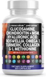 Clean Nutraceuticals Glucosamine Chondroitin MSM 1500mg with Turmeric Curcumin, Collagen, Hyaluronic Acid, Omega 3 – Joint Health Supplement for Men & Women – Joint Complex – 120 Count - Image 2