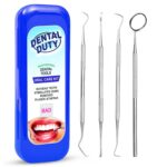 Dental Hygiene Kit - Calculus & Plaque Remover Dental Tool Set - Stainless Steel Tarter Scraper, Tooth Pick, and Mouth Mirror - Dentist Instrument Set for Teeth Cleaning (Blue) - Image 2