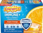Emergen-C Immune+ Triple Action Immune Support Powder, BetaVia (R), 1000mg Vitamin C, B Vitamins, Vitamin D and Antioxidants, Super Orange – 30 Count - Image 2