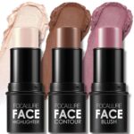 FOCALLURE 3 Pcs Cream Contour Sticks,Shades with Highlighter & Bronzer & Blush,Non-greasy Long-wear Face Contouring Pen,Easy to Sculpt the Face and Create a Lightweight Finishing Makeup,NEUTRAL - Image 2