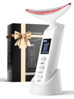 Face Massager Portable Charging Dock, Red Light Therapy for Face and Neck, 3 Heat Settings, Vibrating Face Massage, 9-Color & 30-Day Battery | Home Spa Travel Skincare - White - Image 2