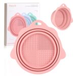 Foldable Silicone Makeup Brush Cleaner Bowl - Etercycle Portable Cleaning Tool for Brushes, Powder Puffs, and Sponges (Pink) - Image 2