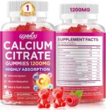 GGMMUU Calcium Citrate Gummies 1200mg, High Absorption Calcium Supplements for Women & Men, Sugar Free Calcium Gummies for B0ne, Muscle & Immune Support, Non-GMO, Vegan, Raspberry Flavor, 60 Count - Image 2