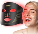 INTEO Red Light Therapy for Face, 3 Modes Portable Led Face Mask Light Therapy with Remote, Near-infrared 850 Red Light Mask with Timing Function, Led Light Therapy At Home 180 LED Beads - Image 2