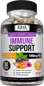 Kaya Naturals Elderberry Immune Support, Elderberry with Zinc and Vitamin C for Adults Vitamins, Probiotics & Turmeric 1000mg Immune System Booster Sambucus Capsules - 60 Count - Image 2