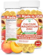 Lunakai USA Made Calcium Magnesium Zinc Gummies with Vitamin D3 & K2 – Delicious 5-in-1 Supplement for Daily Bone, Muscle & Immune Support for Women, Men & Kids, 60ct - Image 2