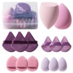 Makeup Sponge Set BS-MALL Triangle Puff 14 Pcs for Liquid, Cream, and Powder, Multi-colored Makeup Sponges and Mini Sponge with Case (A-Purple) - Image 2