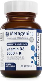 Metagenics Vitamin D3 + K - for Artery Health, Immune Support, Bone & Heart Health* - Vitamin D with MK-7 (Vitamin K2) - Non-GMO - Gluten-Free - 60 Softgels - 5,000 IU - Image 2