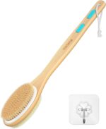 Metene Shower Brush with Soft and Stiff Bristles, Bath Dual-Sided Long Handle Back Scrubber Body Exfoliator for Wet or Dry Brushing - Image 2