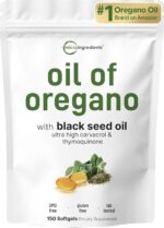 Micro Ingredients Oil of Oregano Softgels, 150 Count | 2 in 1 Formulated with Black Seed Oil | 4X Strength Carvacrol & Thymoquinone | Plant Based, Non-GMO - Image 2