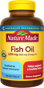 Nature Made Fish Oil Omega 3 Supplements, 1200mg Softgels, Omega 3 Fish Oil for Healthy Heart Support, 100 Softgels, 50 Day Supply - Image 2