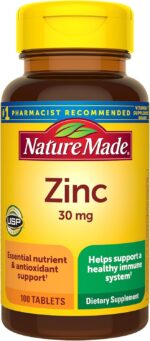 Nature Made Zinc 30 mg, Zinc Supplements for Men & Women, Dietary Supplement for Immune Health and Antioxidant Support, 100 Tablets, 100 Day Supply - Image 2