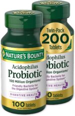 Nature's Bounty Acidophilus Probiotic, Daily Probiotic Supplement, Digestive Health, 200 Tablets, Twin Pack - Image 2