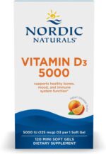 Nordic Naturals Vitamin D3 5000, Orange - 120 Mini Soft Gels - 5000 IU Vitamin D3 - Supports Healthy Bones, Mood & Immune System Function - Non-GMO - 120 Servings - Image 2