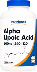 Nutricost Alpha Lipoic Acid 600mg Per Serving, 240 Capsules - Gluten Free, Vegetarian Capsules, Soy Free & Non-GMO - Image 2