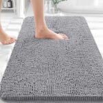 OLANLY Bathroom Rugs 30x20, Extra Soft Absorbent Chenille Bath Rugs, Rubber Backing Quick Dry, Machine Washable Bath Mats for Bathroom Floor, Tub and Shower, Home Decor Accessories, Grey - Image 2