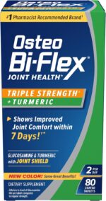 Osteo Bi-Flex Glucosamine Triple Strength Plus Turmeric Supplement with Curcumin for Joint Support and Range of Motion, 40 Day Supply, 80 Coated Tablets, Joint Health Nutritional Supplements - Image 2