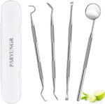 PARYUNGR Dental Tools, Professional Teeth Cleaning Oral Care Hygiene Kit, Stainless Steel Dental Pick Tooth Scraper Tartar Plaque Remover for Dentist, Personal, Pet Use with Storage Box - Image 2