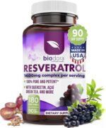 Resveratrol 1600mg - 180 Capsules | Trans-Resveratrol Antioxidant Supplement with Natural Green Tea, Grape Seed Polyphenols & Quercetin, Supports Digestive, Heart Health, Immune System, Brain Function - Image 2