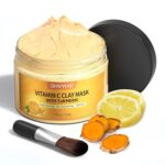 SHVYOG Turmeric Vitamin C Clay Mask with Kaolin Clay for Dull & Blemish-Prone Skin, Deep Cleansing Facial Mask, Face Masks Skincare for Controlling Oil and Refining Pores 5.29 Oz 150g - Image 2