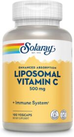SOLARAY Liposomal Vitamin C 500mg - Enhanced Absorption Vitamin C Liposomal Blend with Fatty Acids - Antioxidant and Immune Support Supplement - Vegan, 60-Day Guarantee, 100 Servings, 100 VegCaps - Image 2