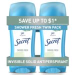 Secret Antiperspirant and Deodorant for Women, 24hr Sweat & Odor Protection, PH Balanced Protection, Gentle on Skin, Invisible Solid, Shower Fresh Scent, 2.6 oz (Pack of 2) - Image 2