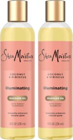 SheaMoisture Massage Oil, Illuminating Coconut & Hibiscus 2-Pack – Glow Up Essentials, 8 Oz Ea - Image 2