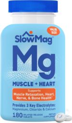 SlowMag Muscle + Heart Magnesium Chloride with Calcium Supplement to Support Muscle Relaxation, Occasional Muscle Cramping & Heart Health, High Absorption, 180 Count - Image 2