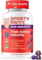 SmartyPants Kids Immunity Elderberry Gummies: Kids Immune Support Supplement, Vitamin C, Vitamin D, Vitamins B6 & B12 and Zinc, Gluten Free, Elderberry Flavor, 60 Count (30 Day Supply) - Image 2