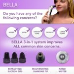 Spa Sciences - Bella Microdermabrasion Pore Extractor & Nano Mister - 3-in-1 - Exfoliation & Pore Purification - Hydrating, Refreshing, Soothing - for All Skin Types - Rechargeable - Image 2