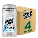 Speed Stick Power Antiperspirant Deodorant for Men, 72 HR Sweat & Odor Protection, Unscented, 3.0 oz Stick (4 Pack) - Image 2