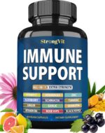 StrongVit Immune Support Supplement 12 in 1 Complex with Vitamin C, D3, Zinc, Echinacea, Elderberry, Ginger, Turmeric. Immune Defend for Men & Women, Non-GMO, Gluten-Free, Vegan, USA - Image 2