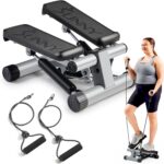 Sunny Health & Fitness Mini Stepper for Exercise at Home, Stair Step Workout Machine with Resistance Band and Over 300lb Weight Capacity, Optional Twist Motion and Free SunnyFit App Connection - Image 2