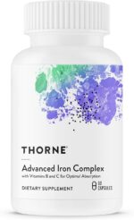 THORNE - Advanced Iron Complex (Formerly Ferrasorb) - Complete Blood Support Formula* - Elemental Iron, Folate, B and C Vitamins for Optimal Absorption - Gluten, Dairy & Soy-Free - 60 Servings - Image 2