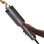 TYMO Automatic Rotating Curling Iron - TYMO CURLPRO Beach Waves Curling Wand, Portable Hair Curler, 500 Million Ionic, Dual Voltage & Lightweight for Travel, Ceramic Coating, 1 Inch, Metallic Gray - Image 2