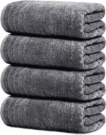 Tens Towels Pack of 4 Extra Large Bath Towels 30 x 60 Inches, 100% Cotton, Larger & Lighter Weight, Quicker to Dry, Super Soft and Absorbent, Perfect for Bathroom, Dark Grey - Image 2