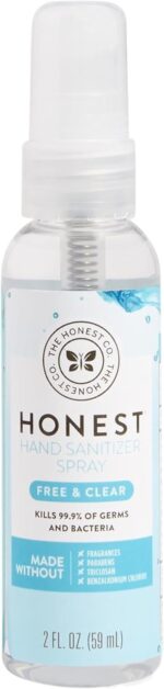 The Honest Company Plant-Based Hand Sanitizer Spray, Kills 99.9% of Germs, Hypoallergenic, Quick-drying, Moisturizing, Fragrance-Free, 2 fl oz - Image 2
