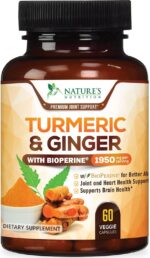 Turmeric Curcumin Supplement 1950mg - 95% Curcuminoids with Organic Turmeric & Ginger, BioPerine Black Pepper for Best Absorption, Nature's Vegan Joint Support, Non-GMO, Bottled in USA - 60 Capsules - Image 2