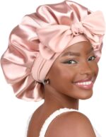 YANIBEST Adjustable Silk Bonnet for Sleeping Women Double Layer Satin Bonnet Reduce Friction Prevent Frizz Curly Hair - Image 2