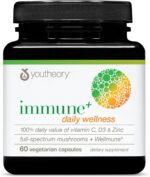 Youtheory Immune+ Daily Wellness - Vegetarian Immune Support Supplement with Vitamin C, Vitamin D3 & Zinc* - Mushroom Supplement with Turkey Tail, Cordyceps & Reishi - 60 Vegetarian Caps - Image 2