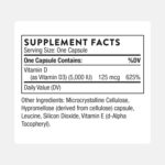 THORNE - Vitamin D-5000 - Vitamin D3 Supplement - Support Healthy Bones, Teeth, Muscles, Cardiovascular & Immune Function* - NSF Certified for Sport - Gluten-Free, Soy-Free - 60 Servings - Image 3