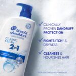 Head & Shoulders Anti-Dandruff Shampoo and Conditioner with 1% Pyrithione Zinc, Classic Clean 2-in-1 Twin Pack, Fresh Scent, Flake Control, Scalp Care, Color-Safe, 32.1 fl oz Each - Image 3
