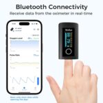 Wellue Bluetooth Pulse Oximeter Fingertip, Blood Oxygen Saturation Monitor with Free APP, Batteries, Carry Bag & Lanyard - Image 4