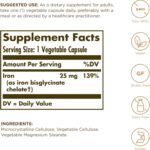 Solgar Gentle Iron (Iron Bisglycinate) 25 mg - 90 Vegetable Capsules - Non-Constipating, Gentle on Your Stomach - Non-GMO, Gluten Free - 90 Servings - Image 3