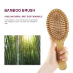 MRD Hair brush, Natural Bamboo Paddle Detangling Hairbrush, Massage Scalp Thick/Thin/Curly/Dry Hair For Women & Men - Image 4