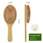 MRD Hair brush, Natural Bamboo Paddle Detangling Hairbrush, Massage Scalp Thick/Thin/Curly/Dry Hair For Women & Men - Image 5