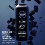 NIVEA Men Active Clean Body Wash with Natural Charcoal for Normal to Oily Skin, 3-in-1 Charcoal Body Wash, Face and Hair, Draws Out Dirt and Impurities, 16.9 Fl Oz Bottle, Pack of 3 - Image 4